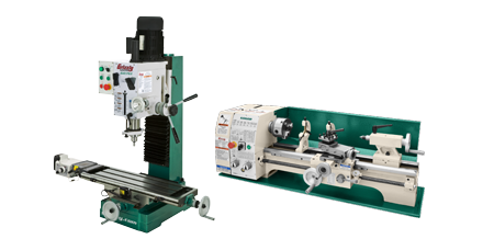 image of a metal lathe and a mill